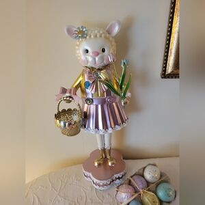 Metal Lamb Figurine With Led's Lights.